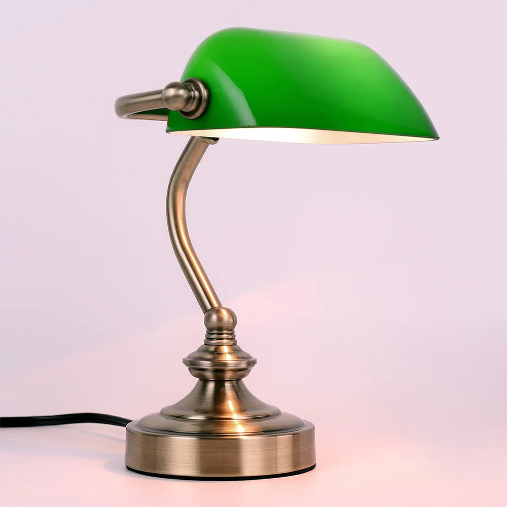 Vintage nattbordslampe - Jade Glow
